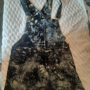 Tie-Dye Denim Shortalls